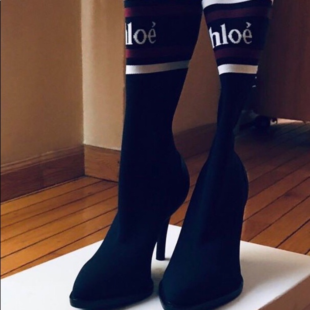 Chloe women’s logo sock boot